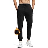 TBMPOY Men's Sweatpants Fleece Lined Cotton Joggers Zipper Pockets Athletic Training Track Pants for Workout Running Gym