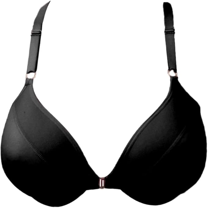 Danskin Front Close Plunge Sport Bra MediumImpact (34B, Charcoal Gray