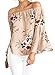 ZESICA Women's Casual Floral Off the Shoulder Bell Sleeve Chiffon Blouse Shirt Tops