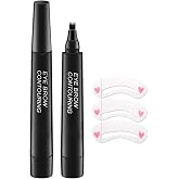 BINGBRUSH Eyebrow Pencils for Women, Waterproof Eyebrow Pencil &amp; Micro Brow Pen, 4 Point Tip Hair Stroke, Long Lasting Natural Brow Makeup with Stencil Kit (2 PCS Black)