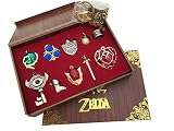 The Legend of Zelda Twilight Princess & Hylian Shield & Master Sword finest collection sets keychain / necklace / jewelry series (Red-10set)
