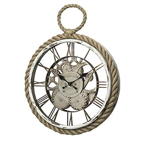 LIPENGWEI Creative Mediterranean Style Hemp Rope Wall Clocks,Living Room Personality Decoration Clock,Roman Numerals…