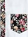 uxcell Men Short Sleeve Floral Print Button Down Slim Fit Shirt White M