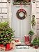 Lvydec 17 Inch Christmas Wreath, Merry Christmas Front Door Wreath with Pine Cone, Red Berry, Gold Leaves, Storage Box Included