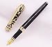 erofa Duke Sapphire Fountain Pen Gold Trim with Ink Refill Converter in Luxury Gift Box Set For Business Signature and Collection