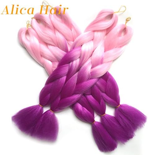 Alica Ombre Jumbo Braids Synthetic Hair Extension kanekalon Fiber Multiple Tones 5Pcs/Lot 24”