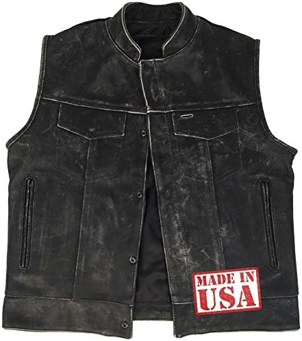 Legendary USA Men's Reckless Outlaw Motorcycle Vest with Concealed Carry -Black-44