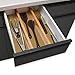 Bamboo Wooden Drawer Dividers | Expandable and Adjustable Kitchen Drawer Organizer |Good for Bedroom, Bathroom, Baby, Desk | Set of 4|