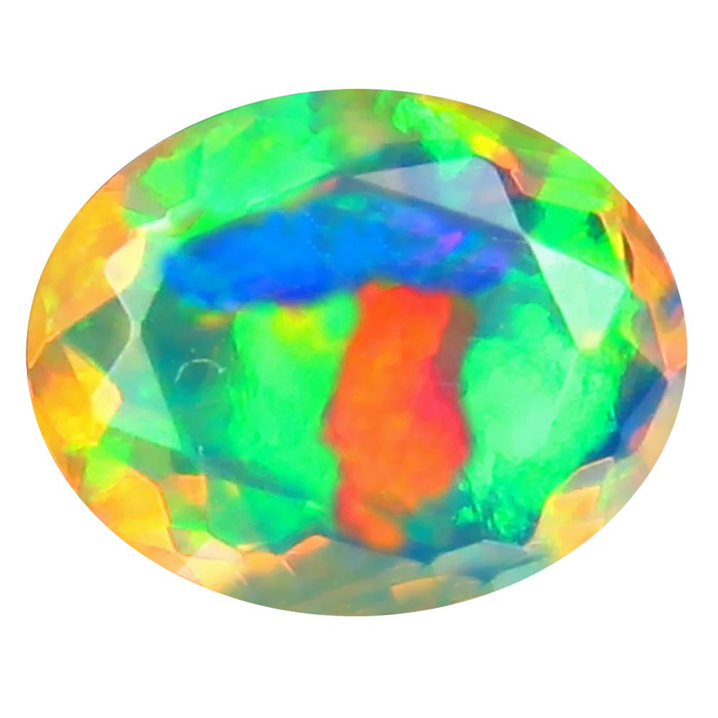 1.30 ct Oval Cut (9 x 7 mm) Un-Heated Transparent Quality Ethiopian Welo Rainbow Opal Natural Loose Gemstone
