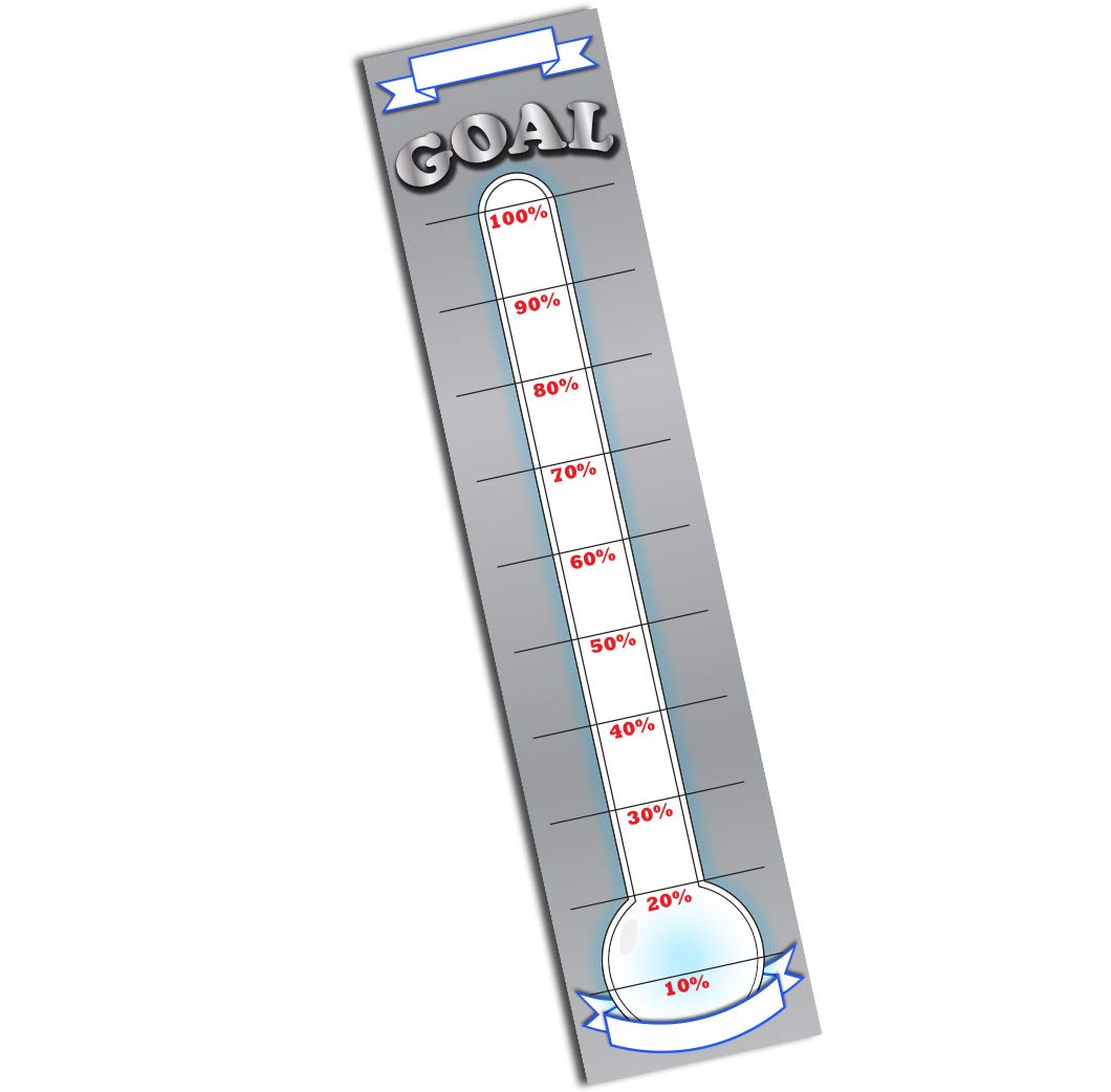 Goal Setting Fundraising Donation Thermometer 11x48 Dry Erase