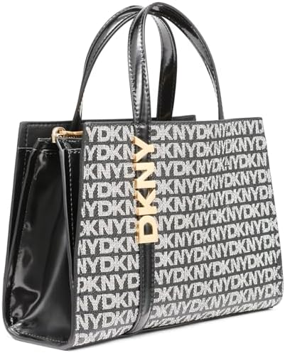 Crossbody da donna Avril SMALL Satchel 100% PVC con trim, logo nero e nero