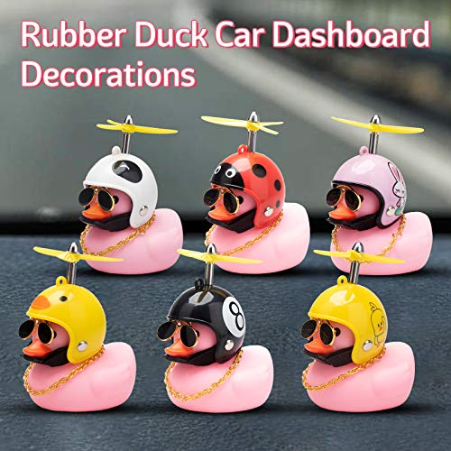 wonuu Rubber Duck Car Dashboard Decorations 3 Pack Pink Duck Car
