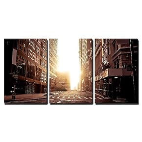 Early Morning York Street - Canvas Art Wall Art - 16"x24"x3 Panels