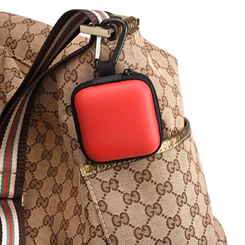 Meuxan 6-Pack 6 Color Earbud Case Earphone Storage Pouch with Carabiner for USB Cable Flash Drive and More