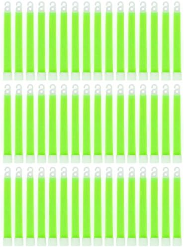 MediTac Green Glow Stick - Bright 6" Snap Sticks With 12 Hour Duration (48 Pack)