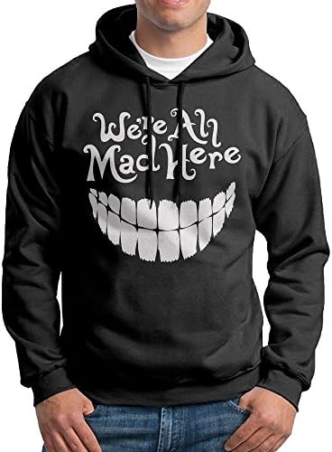 JXMD Men's Evil Teeth We're All Mad Here White Sweater Black Size L