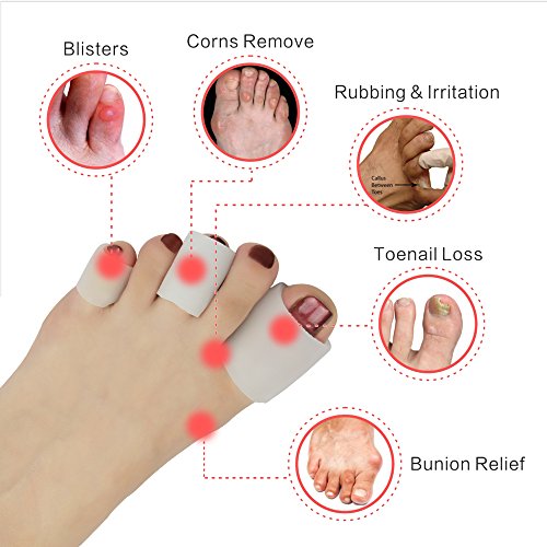 Gel Toe Caps Toe Protectors Open Toe Sleeves Tubes (14PCS), NEW MATERIAL, for Blisters, Corns, Hammer Toes, Toenails Loss, Friction Pain Relief and More.(4 BIG + 6 MIDDLE + 4 SMALL)