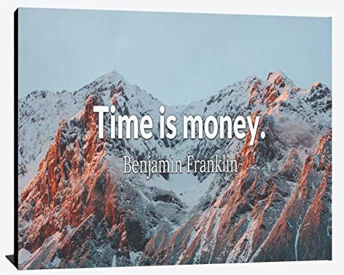 Time is Money Bejamin Franklin Success Prosperity Relentless Happiness Overcome Humble Gratitude Leader Joy Wood Wall Art Print Photo Image Decor