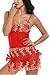 Avidlove Women Lingeries Embroidery Babydoll Lace Outfits Transparent Chemises Red XXL