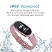Fitness Tracker,Women Smart Fitness Watch, Heart Rate Monitor Smart Bracelet IP67 Waterproof Smart Bracelet with Health Sleep Activity Tracker Pedometer for Smartphone (Rose Gold+H)