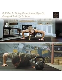 Square36 - Alfombrilla de ejercicio grande de 7.9 x 5.9 in Esta alfombrilla Cardio está diseñada para entrenamientos en casa con o sin zapatos. Perfecto para fitometría, MMA, Cardio, HIIT, TAM, aeróbicos y rehabilitación., Negro