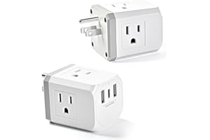 GOSECT Multi Plug Outlet Extender 2 Pack, Small Electrical Outlet Splitter with 3 USB Ports (1 USB-C), Multi Outlet Plug in for Cruise Ship, Travel, Home, Office, Dorm Essential