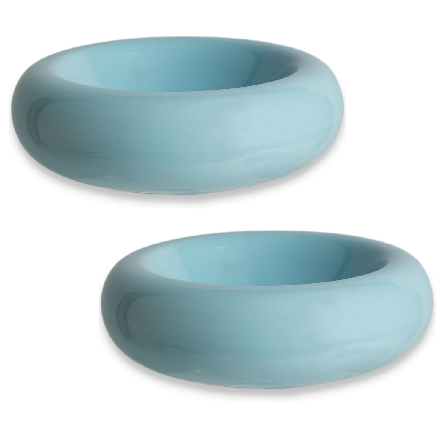 Photo 1 of 6.1 Inch Cat Bowls, 7 oz Ceramic Cat Food Bowl, Whisker Fatigue Relief Bowl, Anti-Vomiting, Protect Spine, Perfect for Indoor Cats(2pc Blue)