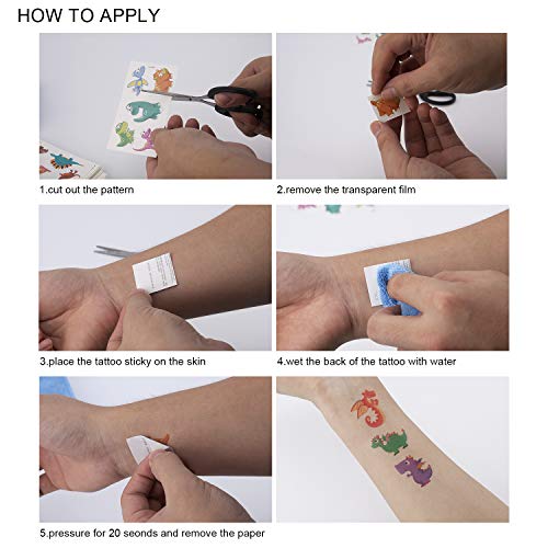 3 SAVITA+Temporary+Waterproof+Stickers+Dinosaur