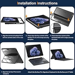 INFILAND Surface Pro 9 Case, Crystal Clear