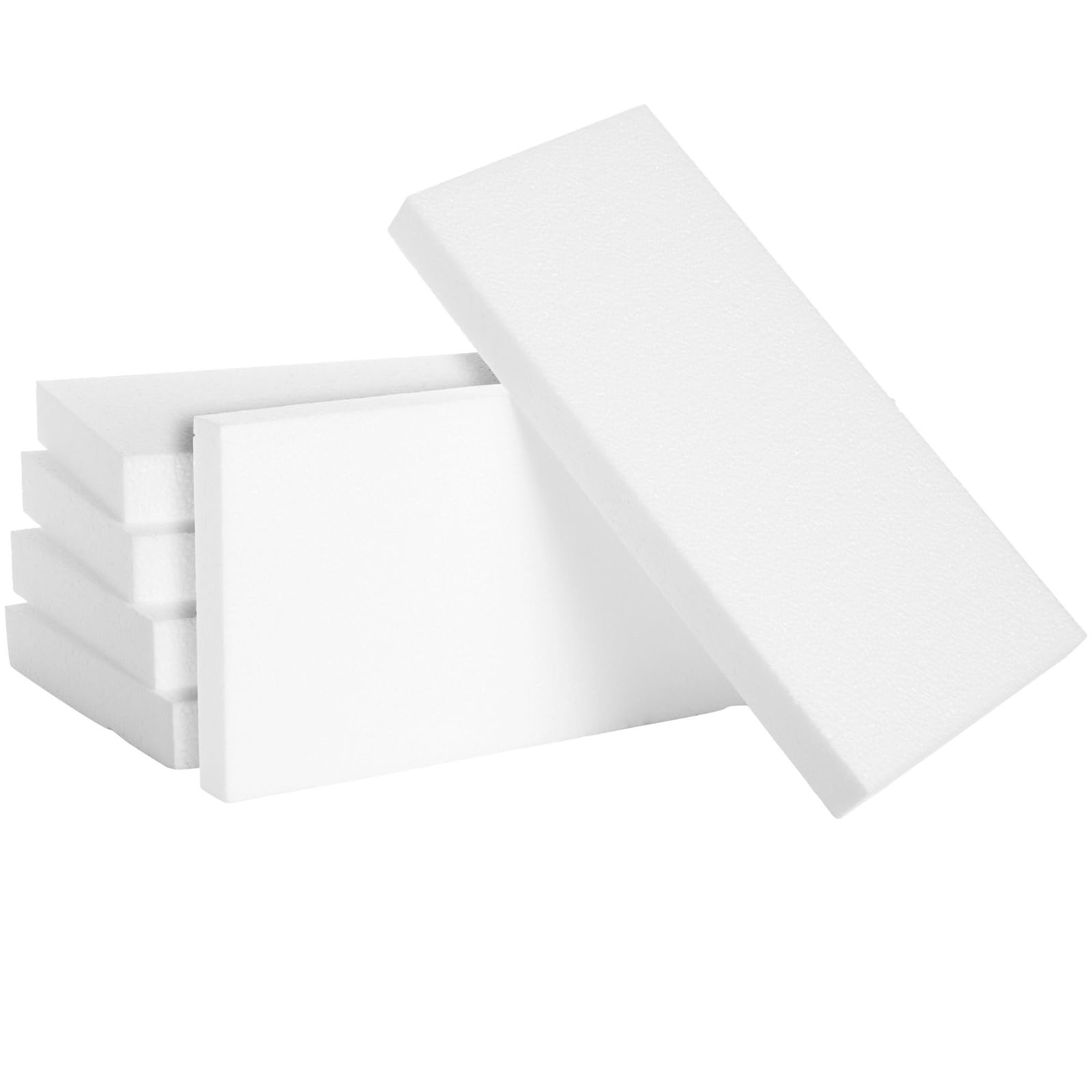Photo 1 of Juvale Craft Foam Blocks - 6-Pack, 12 x 6 x 1 in, White - Flat Foam for Flowers - DIY Floral Arrangement