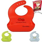 UpwardBaby Head Tomatoes | Food Safe Waterproof Silicone Bib - Wipes Clean Easy | Soft Baby Bib Material Comfortable Mess Free Meals | Stain And Heat Resistant