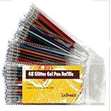 LeDessin 4 packs of 12 glitter gel pen refills
