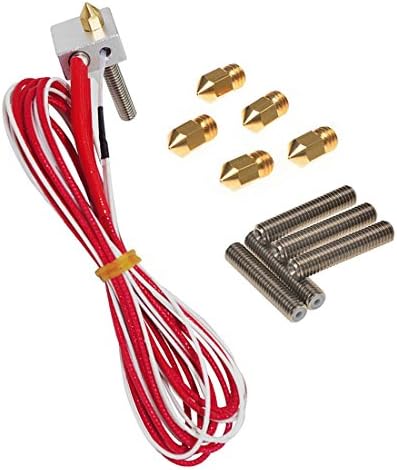 Ivelink Assembled MK8 Extruder Hot End Set +0.4mm Nozzle Brass Extruders +Teflon Throat Barrel Tube for RepRap 3D Printer 1.75mm Filament (12V 40W Heater, M6 X 30mm)