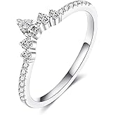 IMOLOVE Moissanite Wedding Bands for Women, 0.4 Carat Teardrop Stackable Curved Wedding Bands for Women Pear Shaped Silver Moissanite Rings for Women with 18K White Gold Plated Size 5-11
