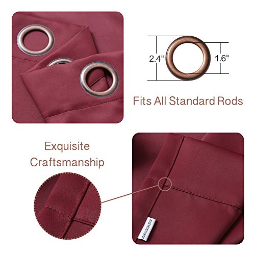 Rose Home Fashion RHF Wide Thermal Blackout Patio Door Curtain Panel, Sliding Door Curtains