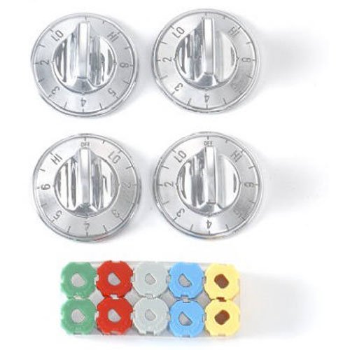 LUX PRODUCTS CPR405 Chrome Electric Burner Knob (4 Pack)