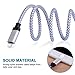 Sundix 9 Charger, Lightning Cable 3' Nylon Braided Sync Cable Cord Compatible with iPhone 7/7plus/6/6s/6 plus/6s plus/ 5c/5s/5/SE/iPad /iPod - White - 4 Piece