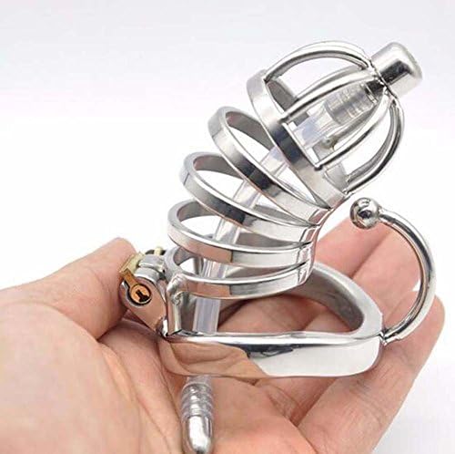ZCLianer Stainless Steel Male Chasti-TY Device With Tube, Cage Length 58mm 4DG58 (40mm Ring)