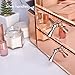Beautify Large Mirrored Rose Gold Glass Cosmetic Makeup Storage Organizer and Jewelry Box with 2 Drawers and 7 Sections with Silver Handles