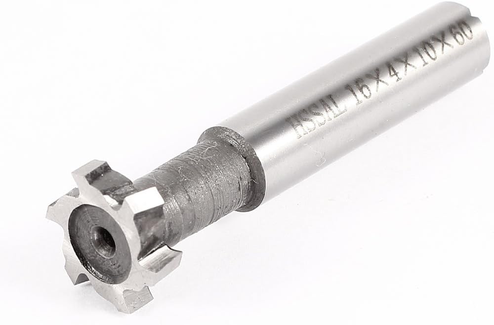 Sourcingmap Milling Cutter 4mm Depth 16mm Cutting Dia 6 Flutes HSS T Slot End Mill