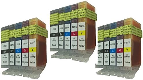 Compatible Ink Cartridge Replacement for Canon PGI-220 CLI-221 (9 Large Black, 9 Small Black, 9 Cyan, 9 Yellow, 9 Magenta,45-Pack)