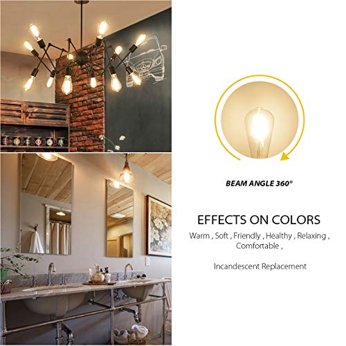 LVWIT ST21 LED Filament Bulb 8W(60 Watt Equivalent) Dimmable 3000K Soft White Vintage Edison Light Bulb E26 Medium Base (6-Pack)
