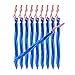 Hikemax Tripmas Premium Aluminum Tent Stakes 10 Pack - Swirled Shape Tent Pegs with Nylon Pouch - 8