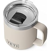 YETI Rambler 10 oz Ceramic Lined Stackable Mug, Vacuum Insulated, Stainless Steel with MagSlider Lid, Cape Taupe