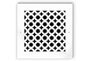 SABA Home Decor Air Vent Cover Grille - Acrylic Plexiglass 8" x 8" Duct Opening, 10" x 10" Overall White Finish Decorative Covers for Walls & Ceilings NOT for Floor USE, Venetian