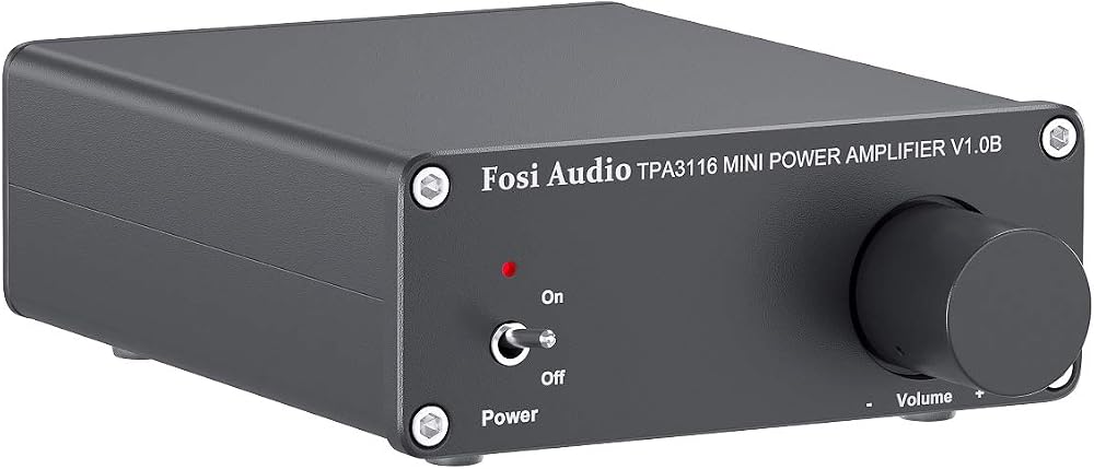 Fosi Audio V1.0B 2 Channel Amplifier Receiver 50W x 2 19V UK Power Supply