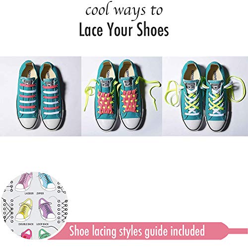 Pangaea 16 Pairs Pack Flat Colored Shoe Laces for Sneakers 16 Colors Athletic Skate Boots Sport (40 Inch, 16 Color) - Thumbnail 3