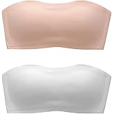 YESLAU Strapless Bra for Teens Girls Strapless Bras Kids Tube Top Bandeau Bra 10-12 12-14 14-16 with Detachable Straps
