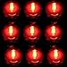 SOKATON Submersible Tea Light Battery Operated Waterproof LED Tealights Underwater Vase Light for Christmas Xmas Holloween Party Wedding Decoration - Pack of 12 - Red