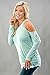 Shopglamla Cold Shoulder Sweater Knit Long Sleeve Solid Top Made in USA